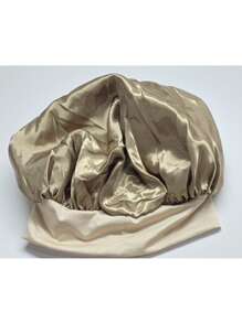 Silk Sleep Cap, Satin Sleeping Bonnet, Soft Elastic Band Silk Nightcap, Silk Hair Wrap For Curly Hair (Black & Gold) Fall Decor, Holiday Home Bathroom Decor Back To SchoolHair Bonnet Shower Towels For Beaty Salon, Hotel Sports,Home Essentials, Towel, Skin Care