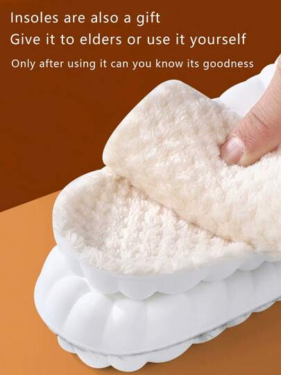 QKC 1 par de plantillas de invierno cálidas, de material suave y cómodo, adecuadas como regalo festivo para personas mayores, se pueden usar para zapatos y botas casuales