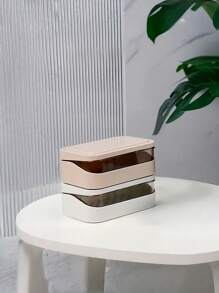 1/2/3pcs[Hot Selling]Quick-Drain Soap Dish With Lid - Thickened Non-Slip Bath Organizer, Detachable Shower Caddy For Home/Dorm/Travel, Multi-Color Options(Colors Random)Green Decor(Saudi National Day)