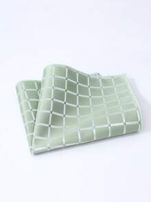 1 chiếc khăn vuông bỏ túi họa tiết kẻ caro trơn màu, khăn tay mỏng dành cho nam dùng trong đám cưới, tiệc, khăn quàng cổ hình tam giác, quà tặng cho nam giới - A - Xem 3