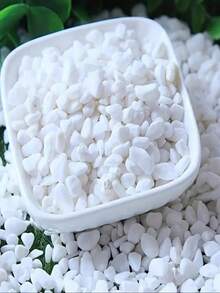 White Pebble Stones, Decorative Rocks, Suitable For Potted Plants, Home Decor, Outdoor Garden, Aquarium Landscape, 0.6-3cm, 100g/300g/500g/800g - Multicolor - View 2