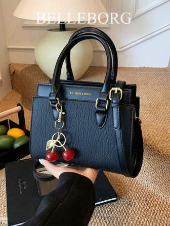 BELLEBORG Bolso de mano y bolso de hombro estampado para mujer, minimalista y práctico, multifuncional con colgante