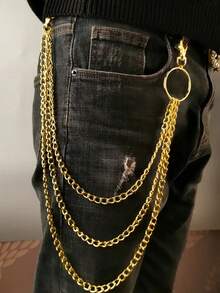 1pc Multi-Layer Metal Body Chain, Gothic Punk Y2K Style Accessory For Men, Suitable For School, Halloween And Other Occasions - Multicolor - View 13