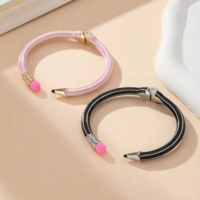 1pc Artistic & Fashionable Pencil-Shaped Bracelet, Elegant Design, Suitable For Women's Daily Wear, Great Gift Item