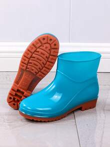 Women's Rain Boots, Solid Color Commuter PVC Plastic (Polyvinyl Chloride) Rain Shoes, Outdoor All Season Garden Shoes, Non-Slip Waterproof Waterproof Shoes, Waterproof Boots, Women's Water Shoes, Kitchen Rubber Shoes