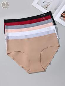 7pcs/Pack Women's Seamless Soft Breathable Minimalist Briefs, Comfortable Stretch Panties - Multicolor - View 2