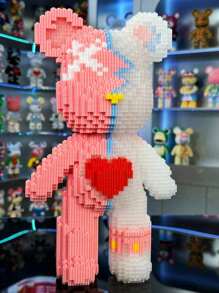 3100pcs 32cm/12.6in Love Bear Flower Bear Music Bear DIY Pixel Blocks, 3D Concatenated Blocks 14+, Room Creative Decoration, Desktop Accessories, Stress Relief Toys, Valentine's Day Gifts, Christmas Gifts, Birthday Gifts, Couple Gifts, New Year Gifts, Gifts For Girlfriends, Gifts For Familynd, Gifts For Family,Wedding Gifts, Easter Gifts - Multicolor - View 7