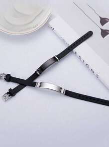 Customized Bracelet - Fashionable Stainless Steel Bracelet For Teens, Birthday/Graduation Gift, Personalized Engraved Name Cuff Bracelet, Adjustable, Unique Creative Gift For Boys And Girls, Graduation Gift, Everyday Wear,Back To School Fashion - Multicolor - View 9