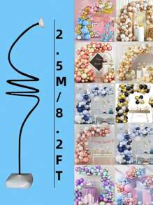 Set arco di palloncini versatile da 2,5 m/8,2 ft, supporto asimmetrico pieghevile, kit per arco di palloncini, colonna di palloncini a forma libera, arco di palloncini verticale indipendente, per matrimoni, compleanni, Ognissanti, Natale, decorazioni con palloncini, Capodanno