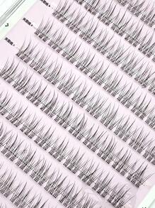 Ondine 100片无胶假睫毛自然懒人三部曲恶魔尾分段睫毛仿真C卷翘单簇大容量拉丝新手睫毛簇 - C - 查看 4