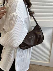 女士手提包，便携式通勤单肩包，用途广泛 - 棕色 - 查看 7