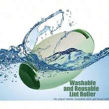 1pc Manual Lint Roller - Reusable & Washable Pet Hair Remover With Durable Plastic Handle, Powerful Dust Cleaning For Home Use, No Batteries Required, Light Green Design With Ventilation Holes, Lint Remover For Clothes - màu xanh lá - Xem 3