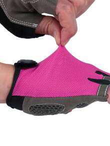 Găng tay thể thao mùa đông không ngón unisex - Hỗ trợ và bảo vệ khớp, lý tưởng cho tập luyện thể dục, đi bộ đường dài và đạp xe ngoài trời. - Hồng - Xem 4