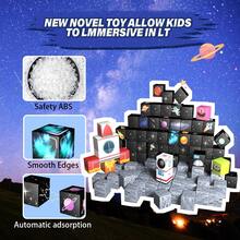 Space Rocket Magnetic Building Blocks | 200 PCS Space Adventure Magnetic Tile Set | STEM Montessori Sensory Toys For Toddlers 3+ Year Old Boys & Girls, Planets & Rockets | Creative Building Blocks For Space Exploration Birthday Gifts For Kids Ages 3+. - 彩色 - 查看 2