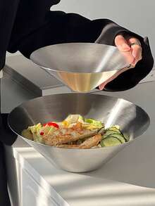 1/2 件优质不锈钢 304 谷物/面条/沙拉/酸奶/汤/小吃碗，优雅设计，适合搅拌、烹饪、烘焙、盛放 - 250 毫升和 1000 毫升 - 彩色 - 查看 3