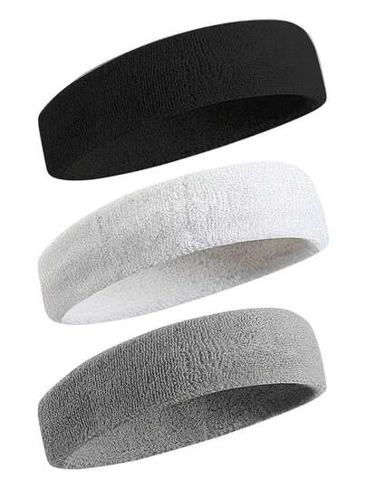 男女款吸汗运动头带 - 吸湿排汗运动毛巾布吸汗带，适合网球、篮球、跑步、健身房、健身等运动，发饰秋季头巾女式头巾时尚头巾秋季发带冬季度假装女士