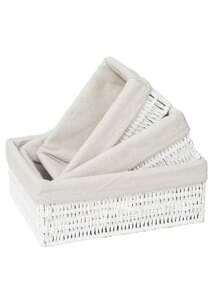 3pcs/1pc Handmade Woven Storage Basket, Desk Organizer Tray For Cosmetics, Keys, Snacks, Home Decor, Living Room, Bedroom, Office, Suitable For Halloween, Christmas Gifts