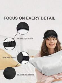 2pcs Silk-Like Sleep Eye Mask, Blackout Elastic Travel Nap Eye Mask, Silk Sleep Eye Mask, Double-Layered Silk Filled With Elastic Band, For Men And Women, 1pc Great Gift For Family, Friends, And Partners. Ideal For Relaxation, Travel, Insomnia, And Business Trips, Gift For Father, Back To School, Back To School Supplies. - Multicolor - View 4