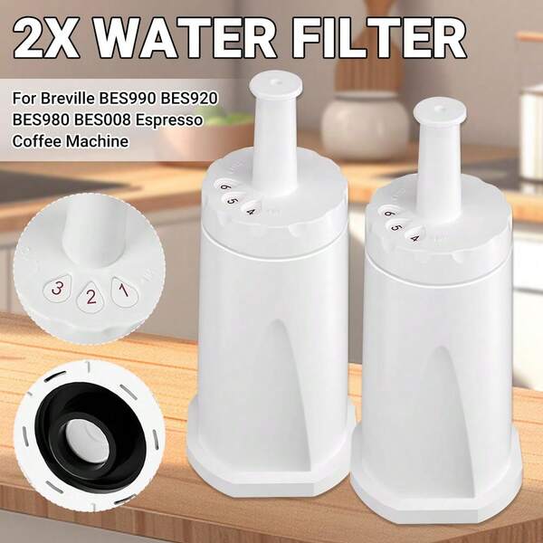 Pack Of 2 Water Filter For Breville Sage Coffee Machine Barista Express Pro Oracle Touch Impress SES875/SES878/SES880/SES920/SES980/SES990