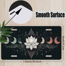 1pc, Moon Phases And For Lotus Front License Plate Covers & Frames, Aluminum License Plate Covers & Frames, Funny Standard Plates Waterproof Novelty For Decoration For Men/Women/Boys/Girls , 30*15cm(12*6inch) - 彩色 - 查看 2