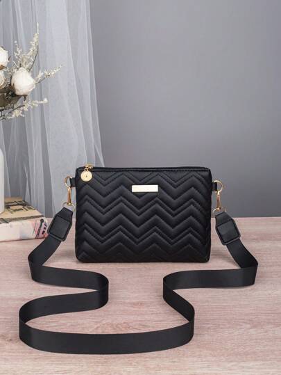 Bolso de mujer de nueva moda con costuras, bolso de hombro, bolso de mano, bolso sobre, decoración de metal rectangular, adecuado para combinar a diario