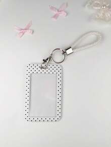 1 件 ABS 波点印花卡通风格滑动卡包。学生腕带卡包，女式学生卡包，身份证公交卡保护套，学生校园卡保护套 - 彩色 - 查看 13