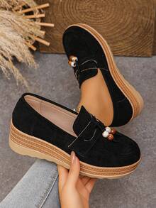 2025 New Thick Sole Fringe Slip-On Loafers Women Retro Casual Platform Fisherman Shoes