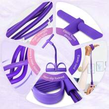 1Pc Elastic Yoga Pedal Puller Resistance Band Tension Rope, Multifunction Tension Rope,Multifunctional Stretcher Leg Trainer, 6-Tube Elastic Yoga Pedal Puller Resistance Band, Natural Latex Tension Rope Fitness Equipment, Perfect For Abdomen/Waist/Arm/Leg Stretching And Slimming Gym Accessories