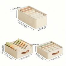 1/2pcs Tianshan Hemp Underwear Storage Box - Bedroom Underwear Drawer Organizer With Dividers, Multi-Functional Dormitory Household Wardrobe Underwear Container