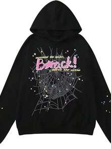 NEW Hip Hop Spider Hoodies Set Y2k Hoodie ,Tracksuit Pullover Sweatshirt And Trousers For Men Or Women Matching Hoodies For Couples Casual Unisex - 黑色 - 查看 2