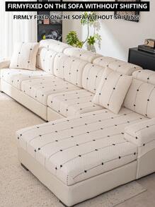 1 件弹力沙发套，防滑全覆盖沙发座套，四季通用沙发垫套，布艺加厚沙发毯，可机洗，防尘，宠物友好，家居装饰，可调节，适用于转角沙发、卧室、办公室、客厅 1/2/3/4 座 - 米色 - 查看 7