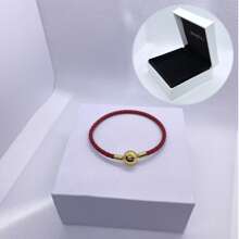 1 件高端女士皮革圆头扣饰皮绳手链系列，适合日常佩戴，适合饰珠，完美的圣诞节情人节礼物