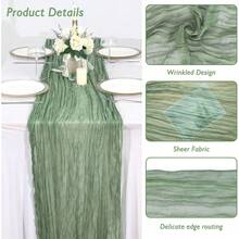5pcs Ruched Table Cloth, 35*71 Inches, Cheese Cloth, Suitable For Wedding, Reception, Bridal Shower, Party, Birthday, Daily Dining Table & Chair Decor - Multicolor - View 8