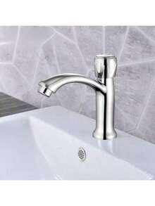 Modern Single Hole Cold Water Faucet - Polished Metal Material, Easy To Install, Perfect For Kitchen And Bathroom Sinks - Multicolor - View 2