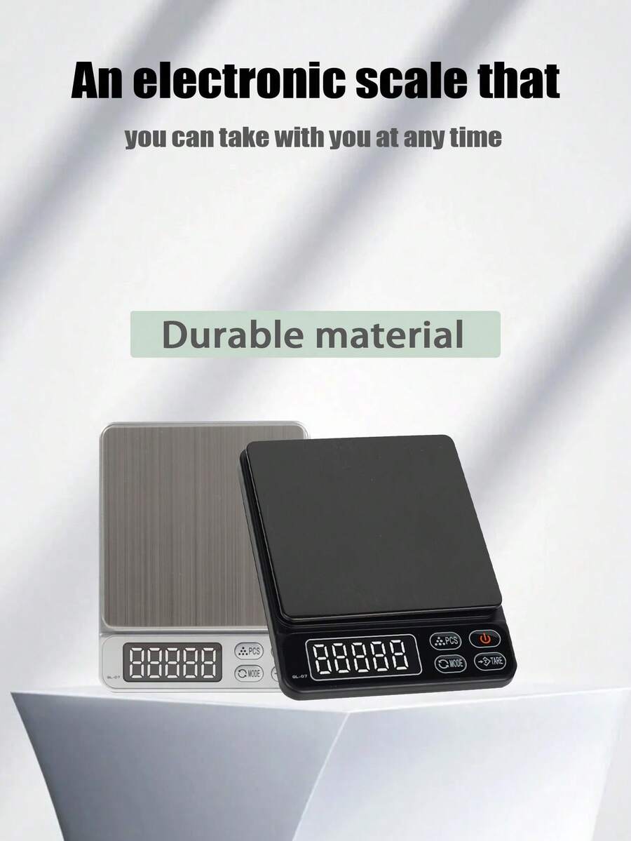 Digital Kitchen Scale, Multi-Unit Electronic Scale, High-Precision Sensor Electronic Scale, 3.0Kg Range/0.1g Accuracy, Compact Measuring Scale, Automatic Shut-Off Function, Multi-Purpose, With One-Touch Tare, One-Touch Unit Conversion, No Manual Calculation Required, Battery-Powered (Batteries Not Included)