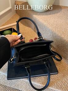 BELLEBORG Printed Women's Handbag & Shoulder Bag, Minimalist & Practical Multi-Function With Pendant - Black - View 12