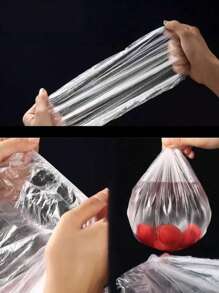 50/100/200/500pcs Disposable Food Wrap, Keeps Leftover Food Fresh, Elastic & Self-Sealing, Suitable For Covering Bowls & Dishes, Household Use