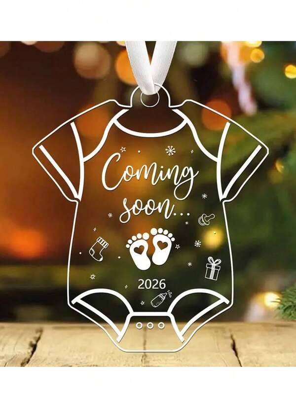Coming Soon 2026, Transparent Acrylic Ornament, Pregnancy Announcement, Gifts For New Parents, Christmas Tree Hanging Decoration, Gifts For Expecting Parents, Baby Shower Gifts, Home Decoration Party Holiday Decor Christmas Decorations Room Decor