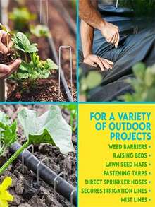 50 件 6 英寸重型不锈钢景观钉 - U 型景观钉、防锈地面固定草钉和桩、耐用花园和草坪锚，用于固定户外织物、帐篷和种植配件 - 彩色 - 查看 10