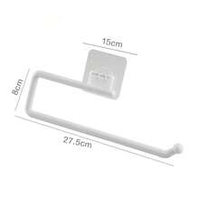 1/2pcs White L XXL Bathroom Storage Supplies No Perforated Bathroom/Kitchen Paper Towel Holder, Paper Roll Holder, Plastic Film Storage Rack, Rag Storage Rack, Wall Mounted Towel Rack, Kitchen Bathroom Supplies Bathroom Accessories Kitchen Accessories Napkin Accessories Bathroom Storage Box Kitchen Storage Box His Comments Comments Interest Relationship Hook Bathroom Kitchen - Multicolor - View 12