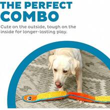 Outward Hound Durablez Medium Gecko Stuffing-Squeaky Plush Dog Toy Puppies & Dogs - Interactive, Soft Yet, No Mess, Jumbo Squeaker, Long-Lasting, 13.75 Inch, Multicolor - 圓頭蛇 - 查看 2