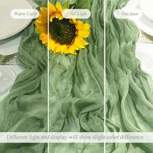 5pcs Ruched Table Cloth, 35*71 Inches, Cheese Cloth, Suitable For Wedding, Reception, Bridal Shower, Party, Birthday, Daily Dining Table & Chair Decor - Multicolor - View 6