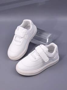 兒童鞋,春季新款防滑運動鞋,適用於幼童女孩/男孩跑鞋和休閒滑板鞋,白色 - 白色 - 查看 7