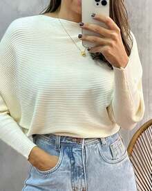 Modal Batwing Blouse - White - View 1
