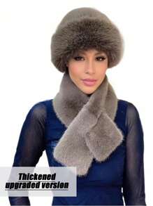 2pcs Feather Acrylic Fringed Edge Bucket Hat Set, Autumn/Winter Valentines Gift