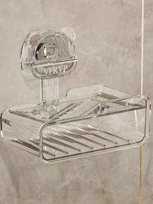 1pc Teddy Bear Suction Cup Soap Dish With Sponge, Wall Mounted Bathroom Soap Holder, Double Layer Soap Rack