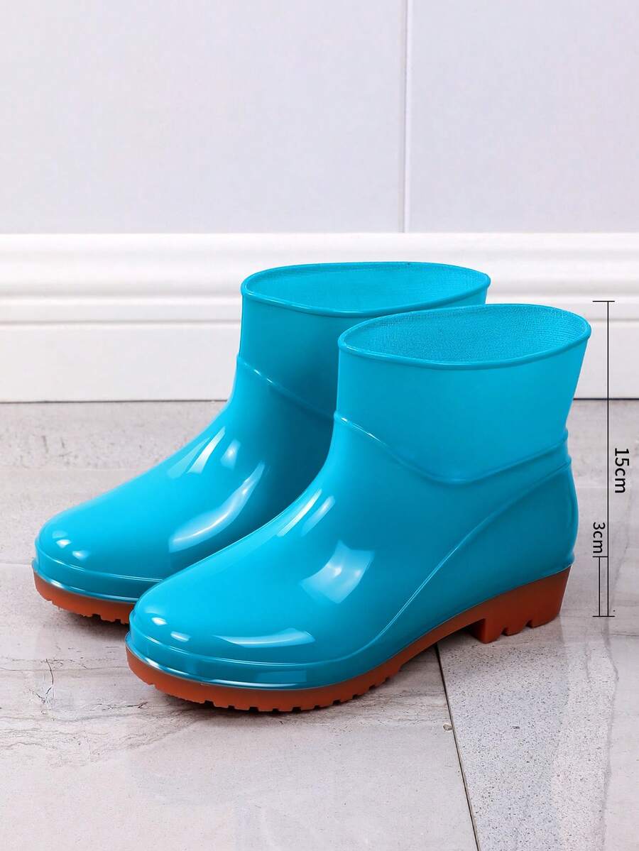 Women's Rain Boots, Solid Color Commuter PVC Plastic (Polyvinyl Chloride) Rain Shoes, Outdoor All Season Garden Shoes, Non-Slip Waterproof Waterproof Shoes, Waterproof Boots, Women's Water Shoes, Kitchen Rubber Shoes