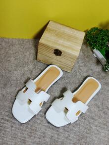 新款夏季凉鞋，平底设计，简约优雅，多功能，舒适，时尚韩版，适合沙滩、旅游、海边穿着 - 白色 - 查看 6