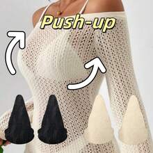 2/4/6pcs/Set Breast Lift Tape Large Breasts Waterproof 3 Pairs,Lift Up Bra Push Up Strong Support Women A-G Cup Bra Stickers Nipple Stickies Boob Stickys - Lace Black A1 - View 1