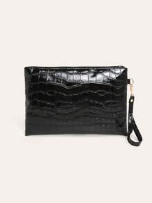 zijinling Crocodile Texture Casual Zipper Women Clutch Envelope Bag Square Bag